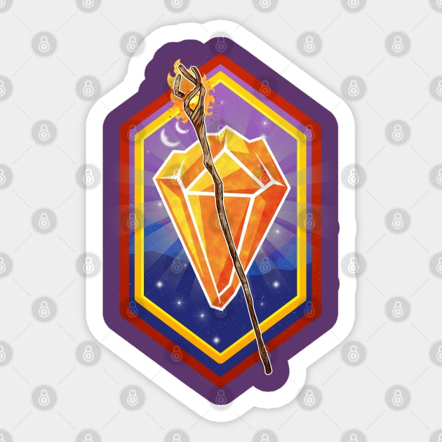 Onward Wizard Staff and Phoenix Gem Sticker by Rackham